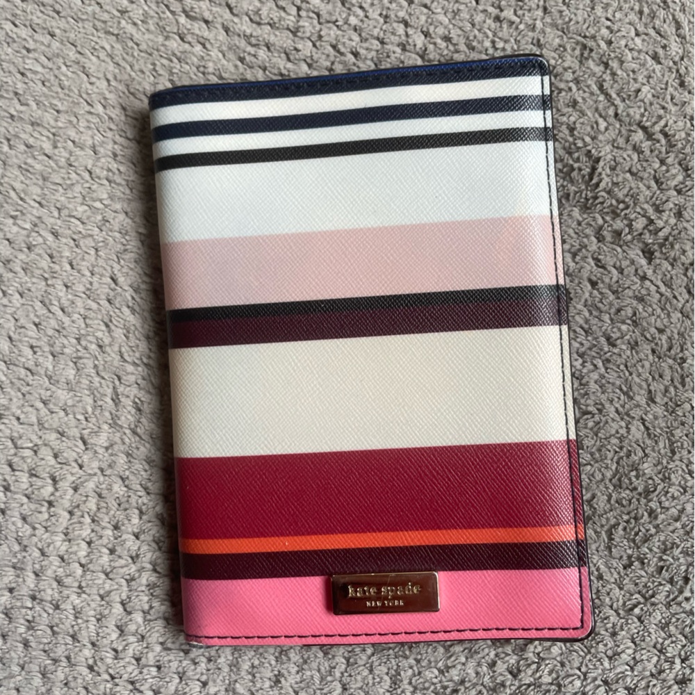 Kate Spade Red and Pink Wallet Bold Stripes